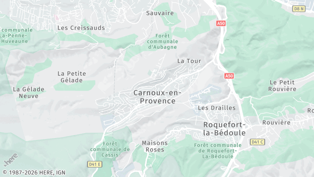 Carte de la zone d'intervention à Carnoux-en-Provence