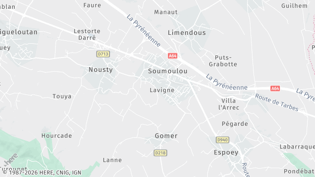 Carte de la zone d'intervention à Soumoulou