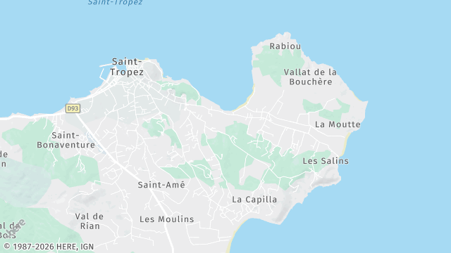 Carte de la zone d'intervention à Saint-Tropez