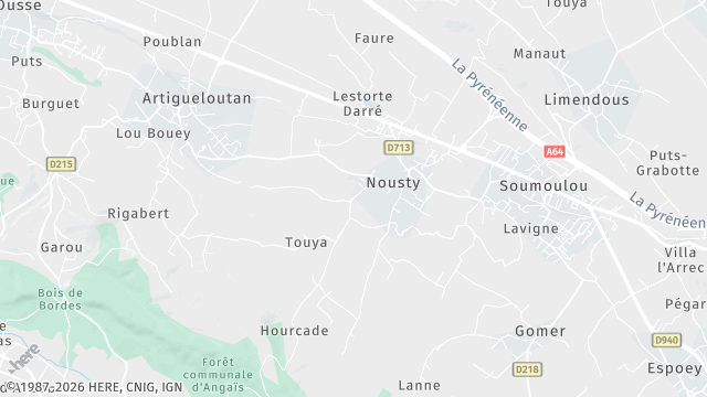 Carte de la zone d'intervention à Nousty