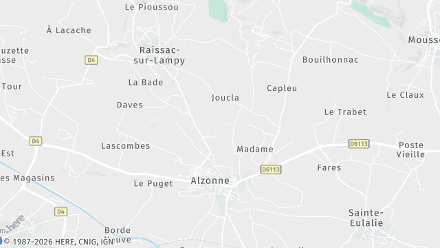 Carte de la zone d'intervention à Alzonne