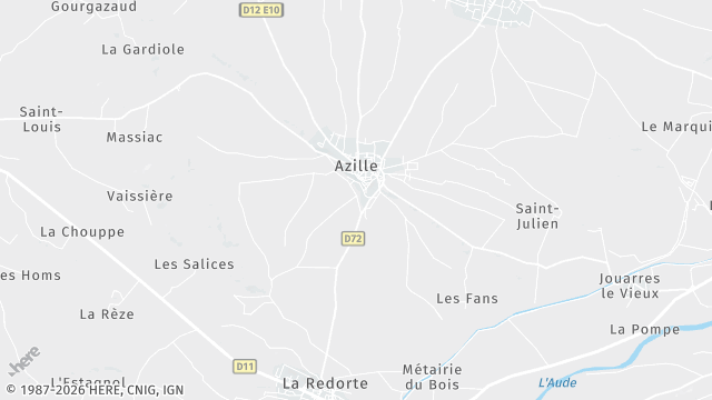 Carte de la zone d'intervention à Azille