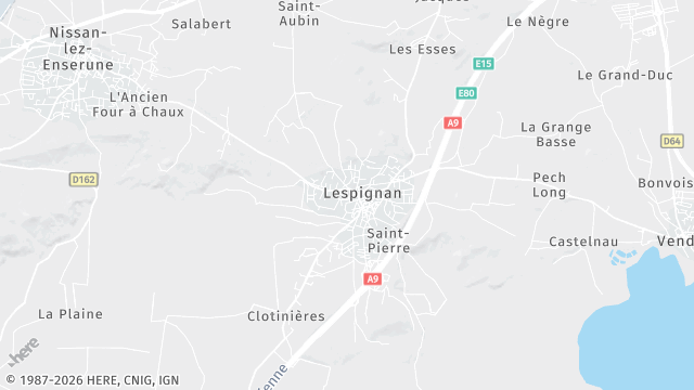 Carte de la zone d'intervention à Lespignan