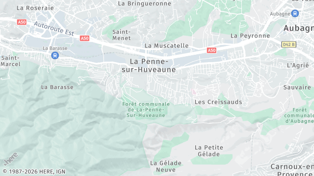 Carte de la zone d'intervention à La Penne-sur-Huveaune