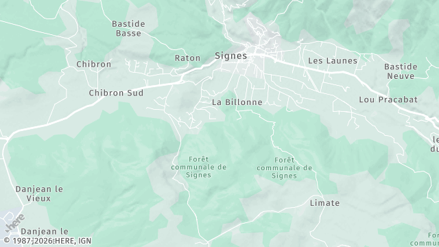 Carte de la zone d'intervention à Signes