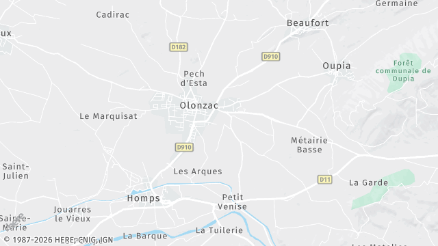 Carte de la zone d'intervention à Olonzac