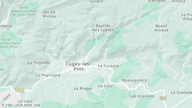 Carte de la zone d'intervention à Cuges-les-Pins