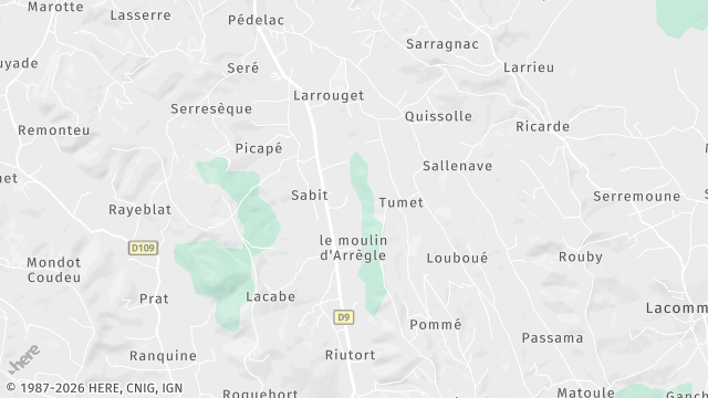 Carte de la zone d'intervention à Monein