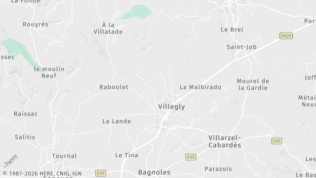 Carte de la zone d'intervention à Villegly