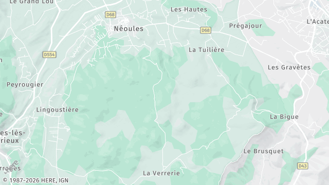 Carte de la zone d'intervention à Néoules