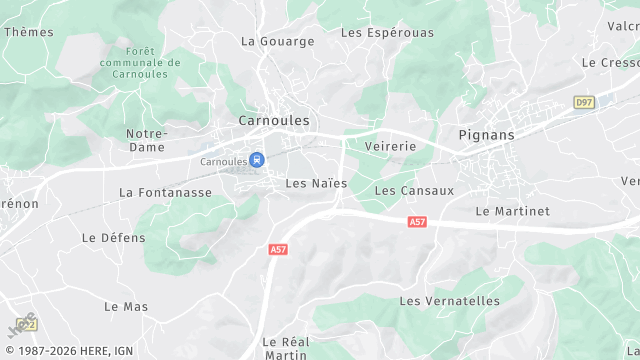 Carte de la zone d'intervention à Carnoules