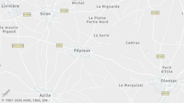 Carte de la zone d'intervention à Pépieux