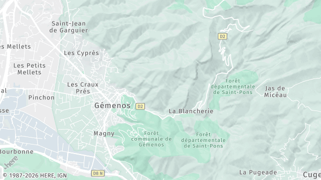 Carte de la zone d'intervention à Gémenos