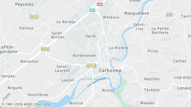 Carte de la zone d'intervention à Carbonne