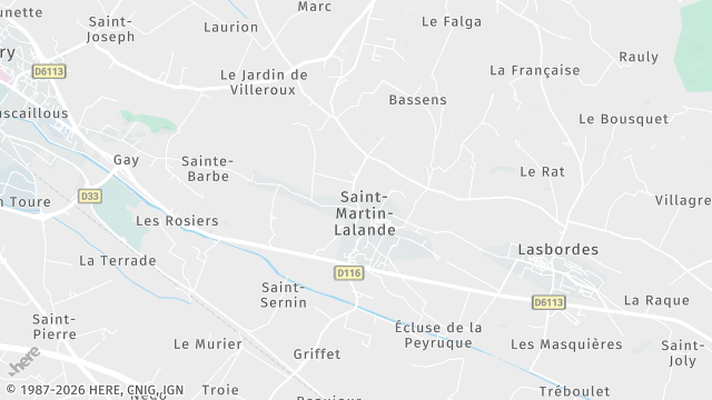 Carte de la zone d'intervention à Saint-Martin-Lalande