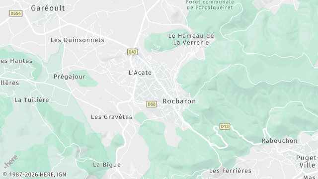 Carte de la zone d'intervention à Rocbaron