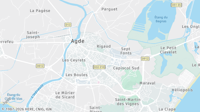 Carte de la zone d'intervention à Agde