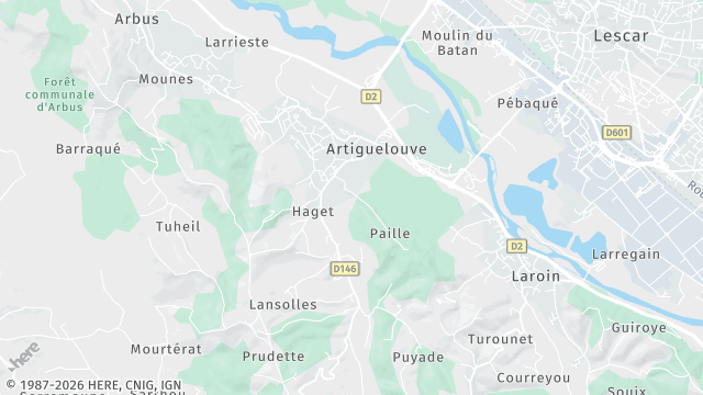 Carte de la zone d'intervention à Artiguelouve