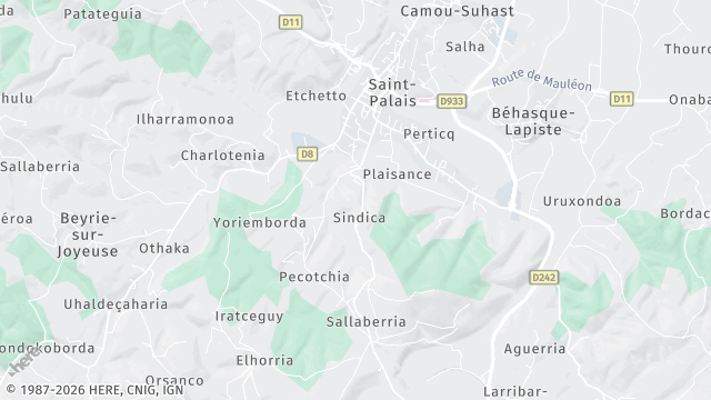 Carte de la zone d'intervention à Saint-Palais