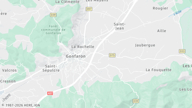 Carte de la zone d'intervention à Gonfaron