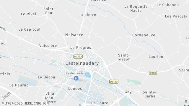 Carte de la zone d'intervention à Castelnaudary