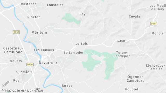 Carte de la zone d'intervention à Navarrenx