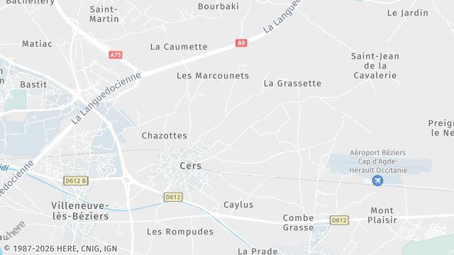 Carte de la zone d'intervention à Cers