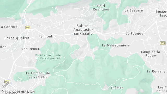 Carte de la zone d'intervention à Sainte-Anastasie-sur-Issole