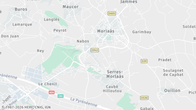 Carte de la zone d'intervention à Morlaàs