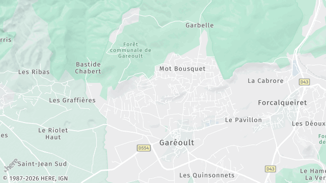 Carte de la zone d'intervention à Garéoult