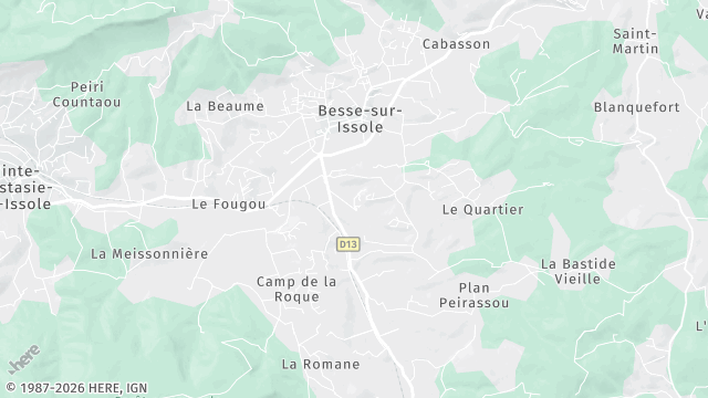 Carte de la zone d'intervention à Besse-sur-Issole