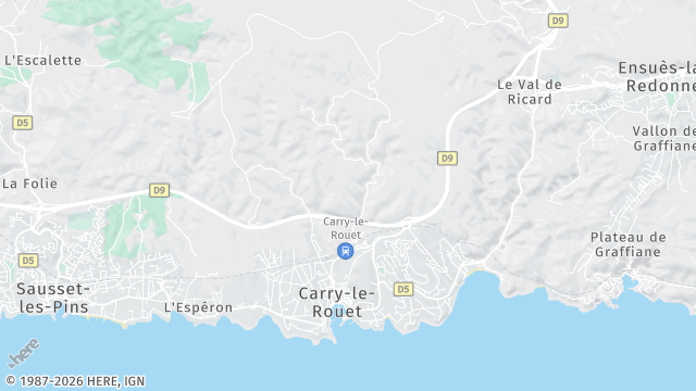 Carte de la zone d'intervention à Carry-le-Rouet
