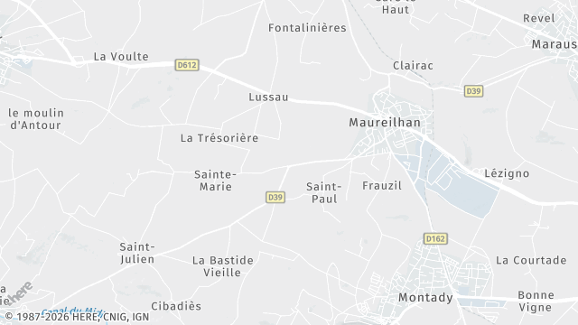 Carte de la zone d'intervention à Maureilhan
