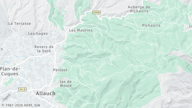 Carte de la zone d'intervention à Allauch