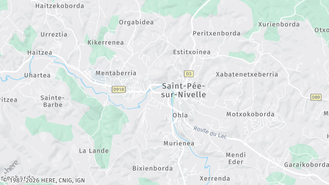 Carte de la zone d'intervention à Saint-Pée-sur-Nivelle