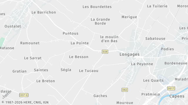 Carte de la zone d'intervention à Longages