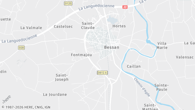 Carte de la zone d'intervention à Bessan