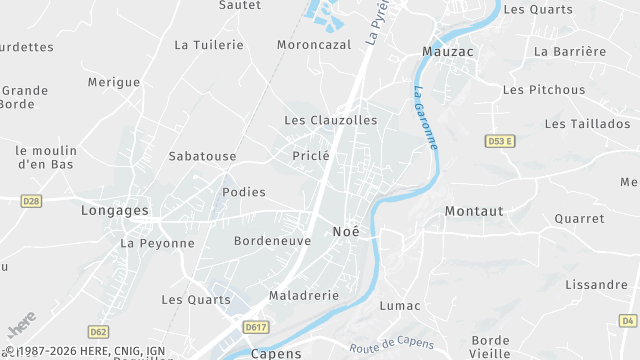 Carte de la zone d'intervention à Noé