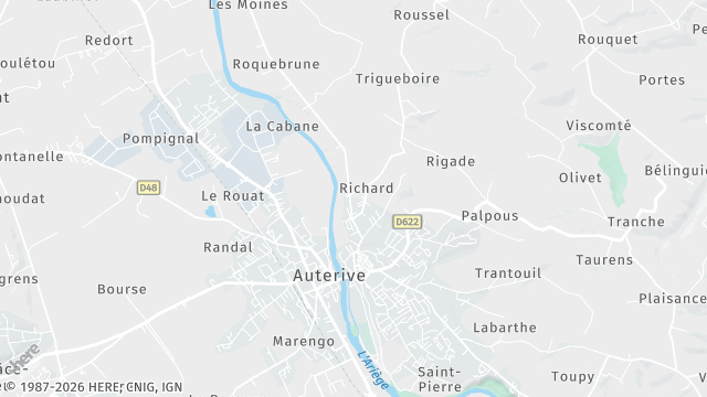 Carte de la zone d'intervention à Auterive