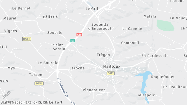 Carte de la zone d'intervention à Nailloux