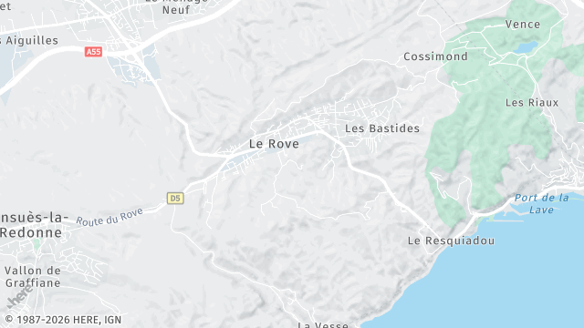 Carte de la zone d'intervention à Le Rove
