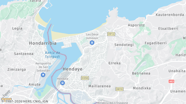 Carte de la zone d'intervention à Hendaye