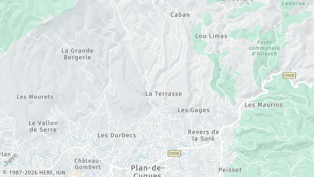 Carte de la zone d'intervention à Plan-de-Cuques