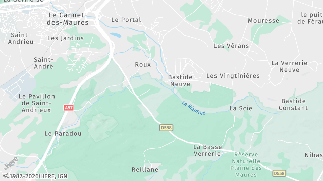 Carte de la zone d'intervention à Le Cannet-des-Maures