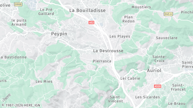 Carte de la zone d'intervention à La Destrousse