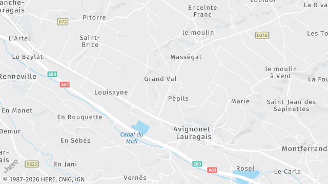 Carte de la zone d'intervention à Avignonet-Lauragais