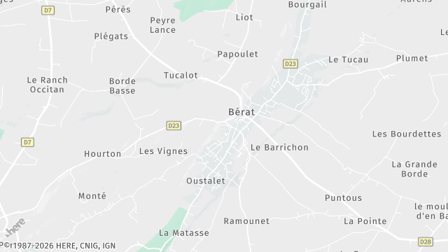 Carte de la zone d'intervention à Bérat