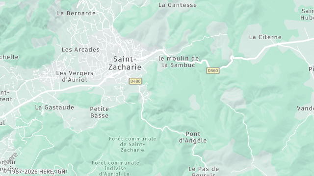 Carte de la zone d'intervention à Saint-Zacharie