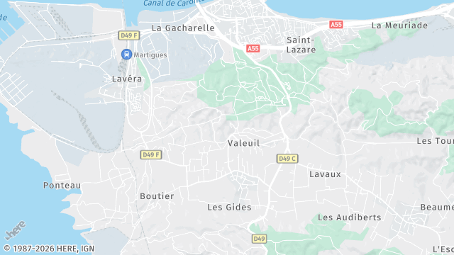 Carte de la zone d'intervention à Martigues