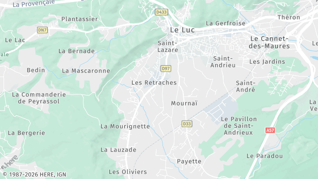 Carte de la zone d'intervention à Le Luc